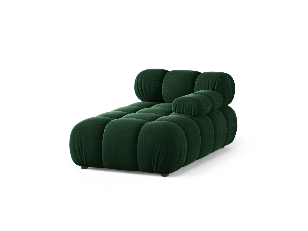 Sezlong living dreapta 1 loc, Bellis-51, Micadoni Home, 155x94x70 cm, catifea, verde bottle - imagine 6